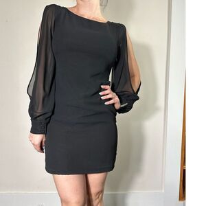 Y2K Vintage Cache Black Mini Dress Open Back Size 6